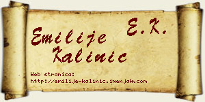 Emilije Kalinić vizit kartica